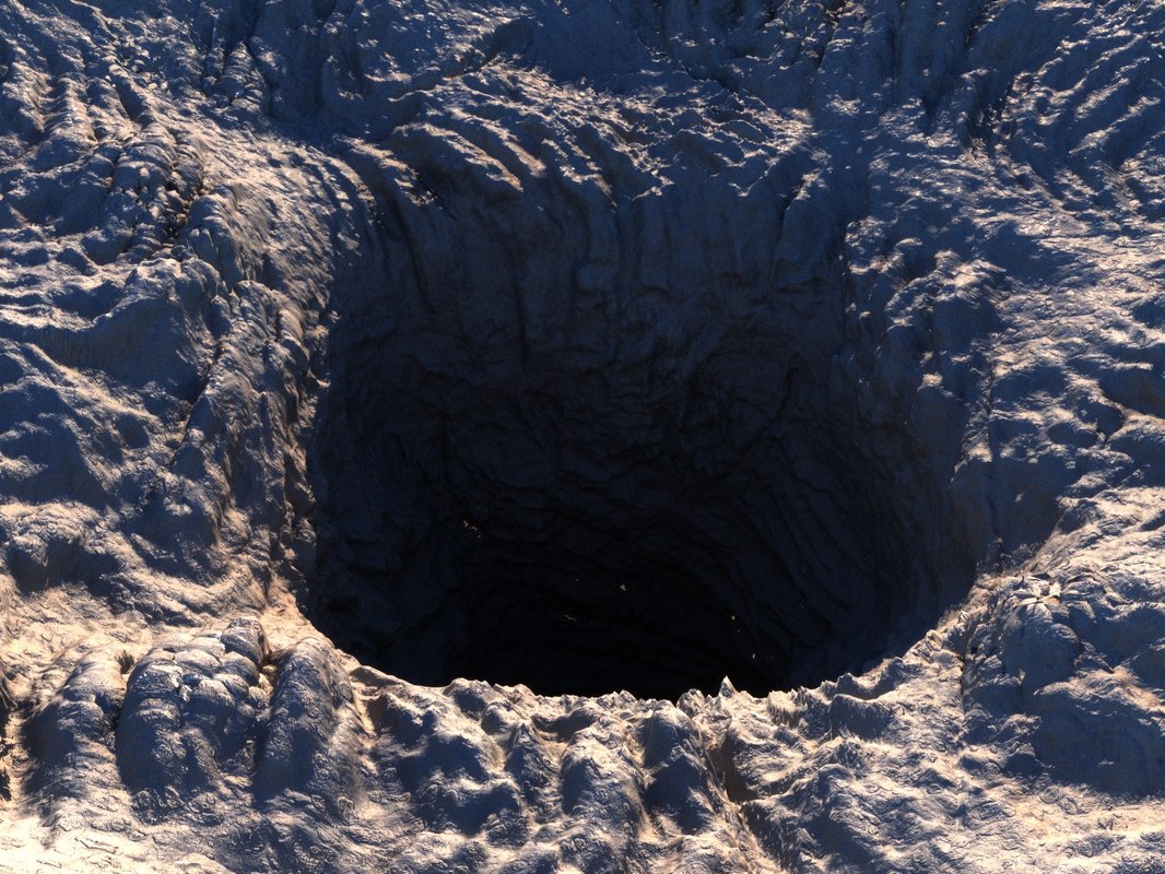 3d ground hole cave