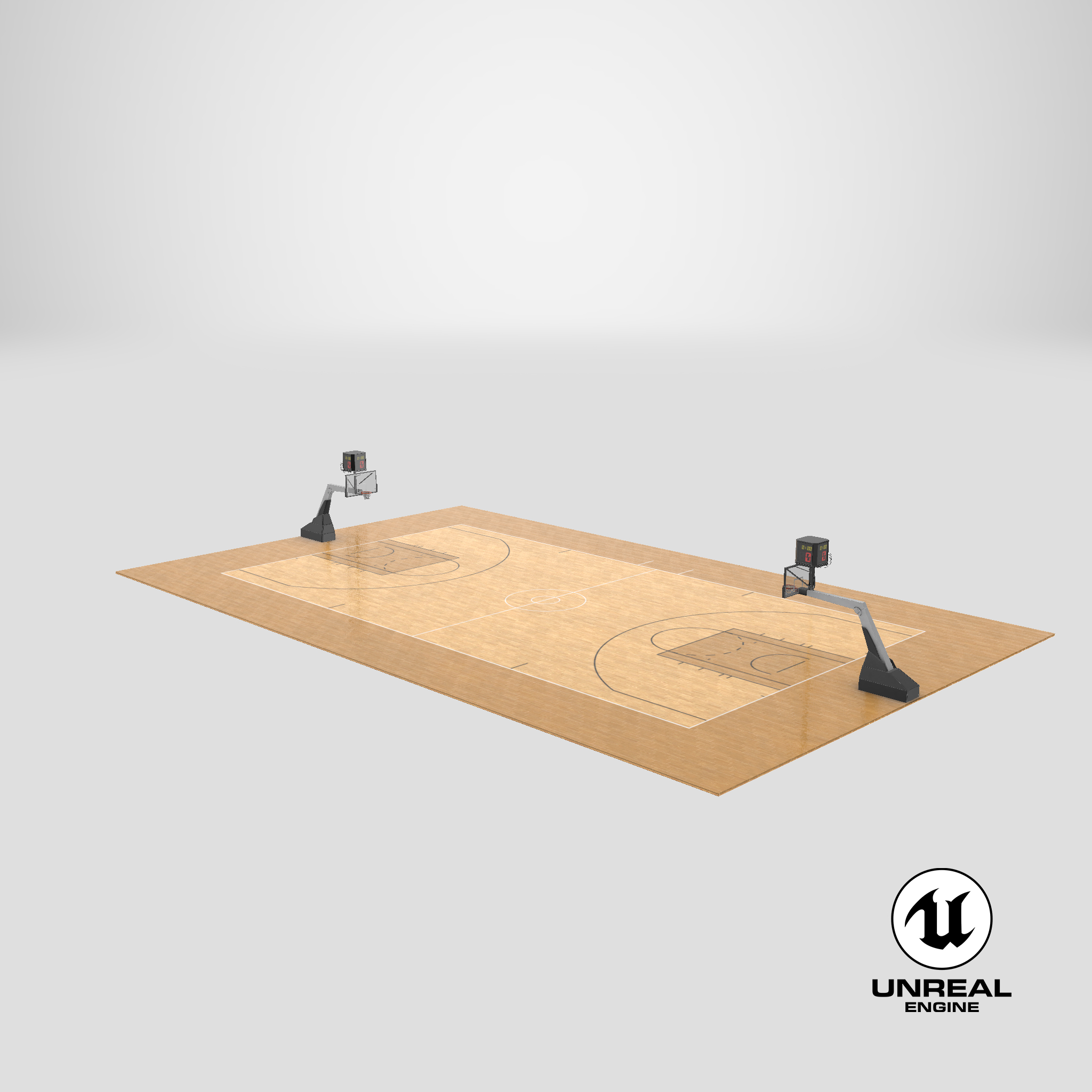 3d basketball-court model