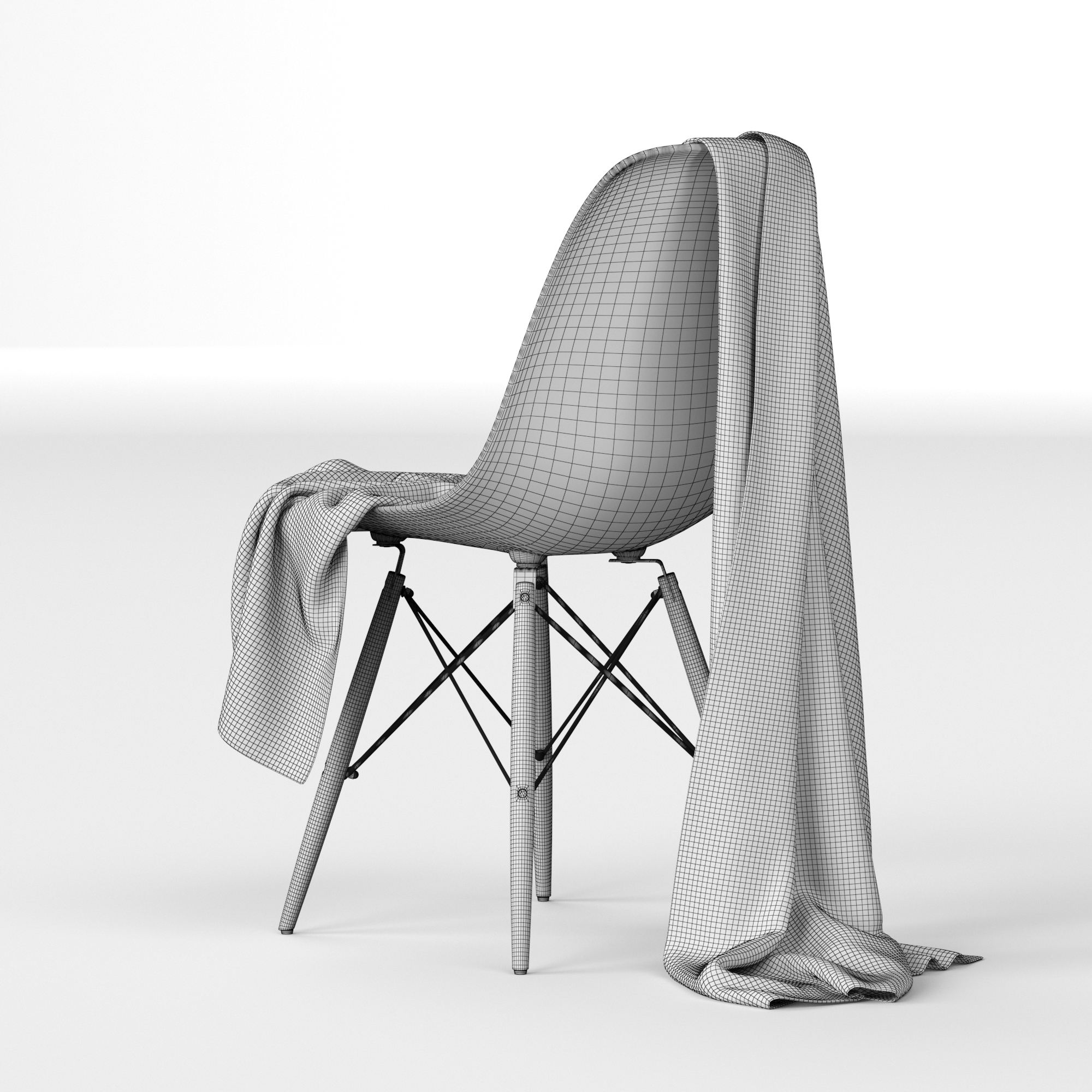 plastic side chair dsw of charles & ray eames from 1950 with