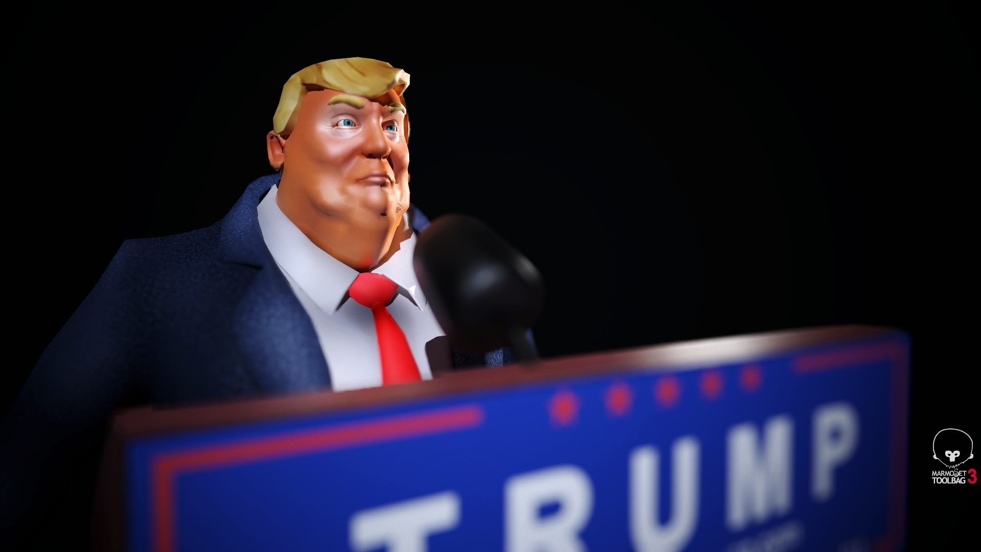 3d model cartoon donald trump