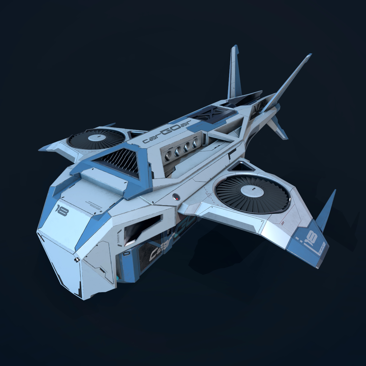 sci-fi cargo drone pbr 3d model