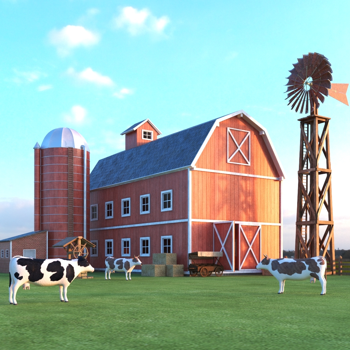 完整的农场场景3d模型