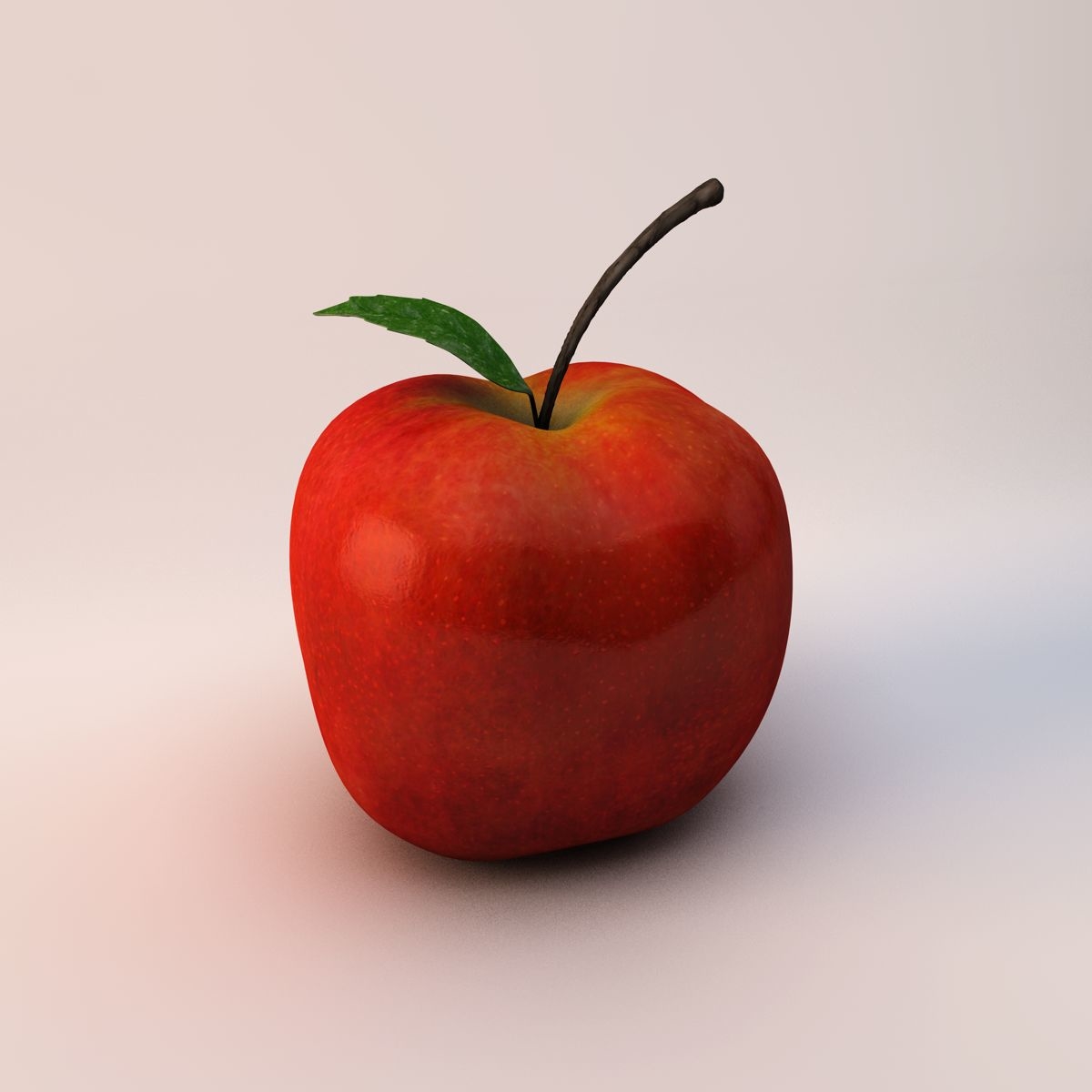 3d model red apple