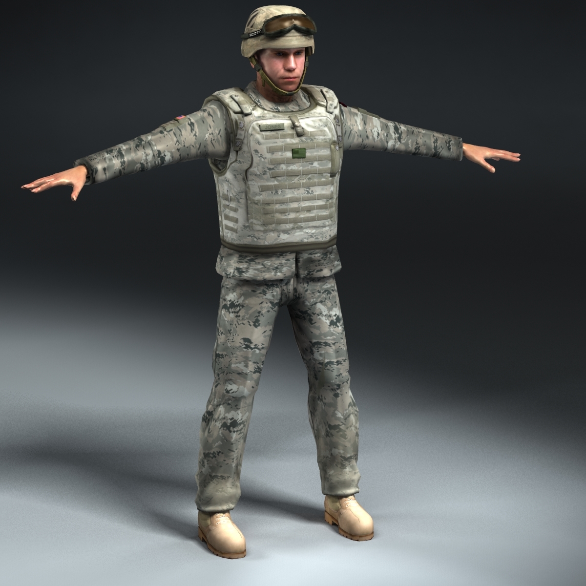 3d army soldier model