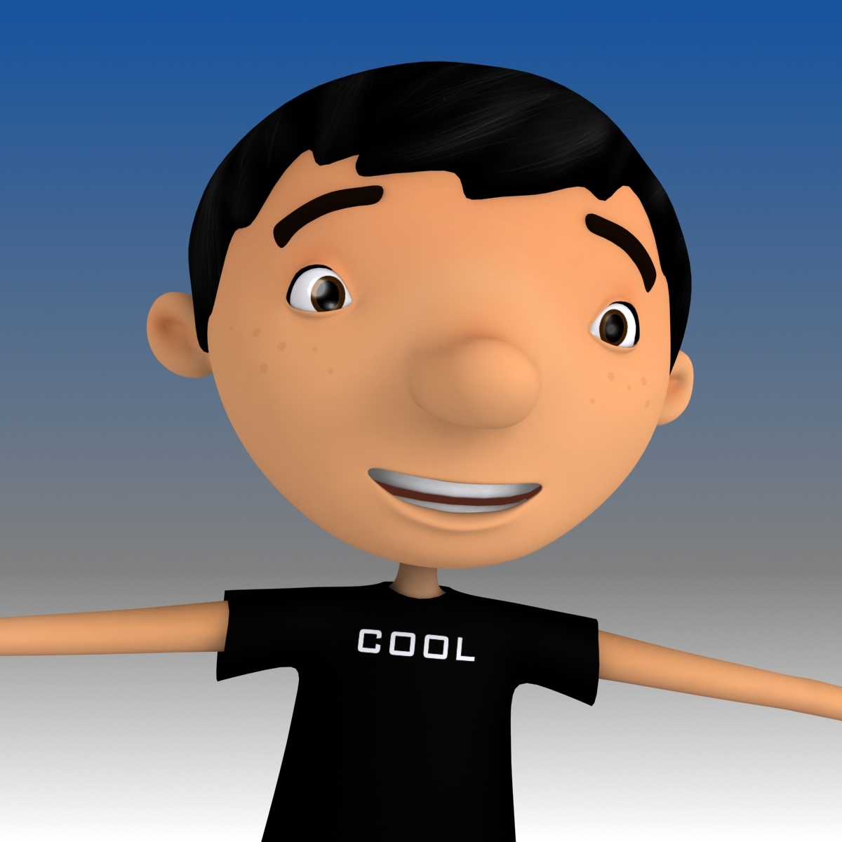 rigged cartoon boy cool