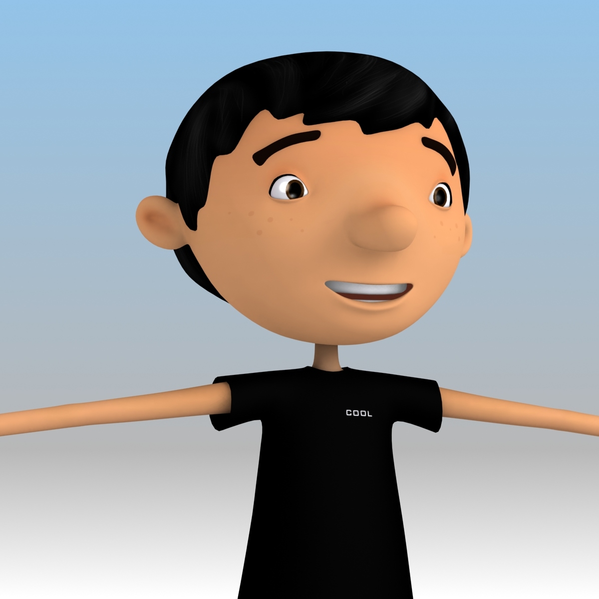 rigged cartoon boy cool