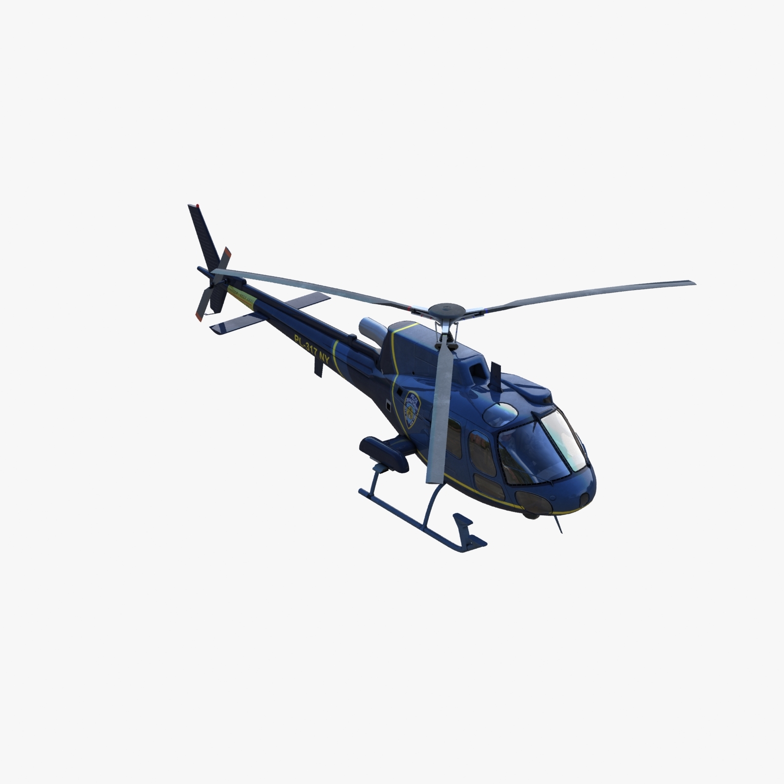 as350 ecureuil警用直升机3d模型