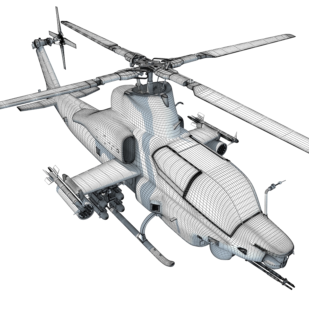 贝尔ah-1z毒蛇攻击直升机3d模型