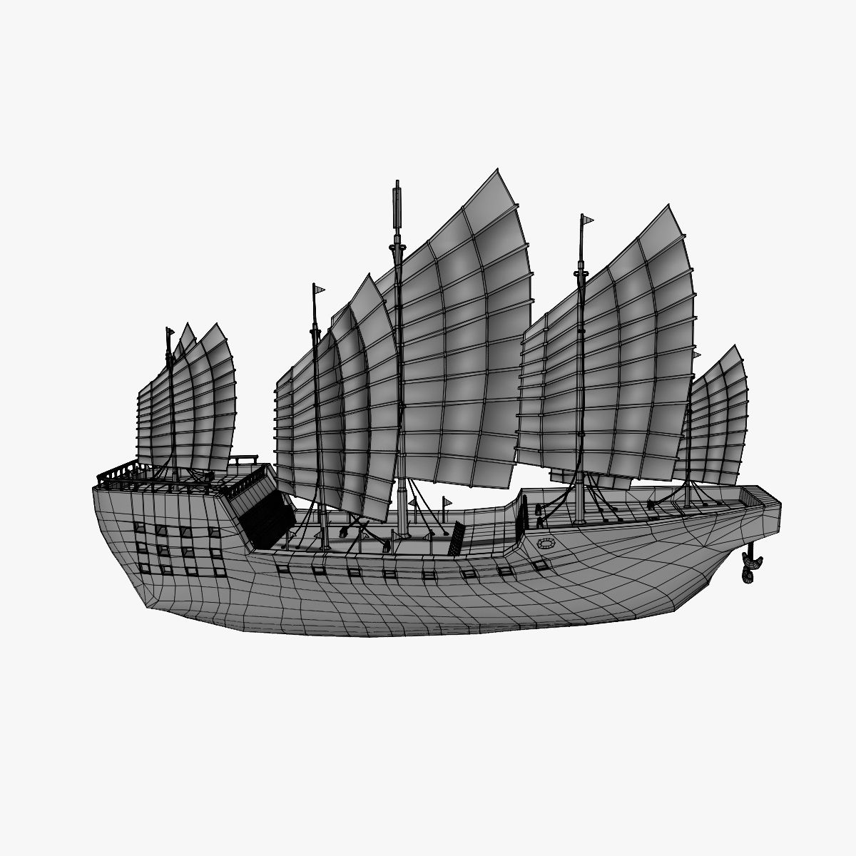 300 foot chinese junk 3d model