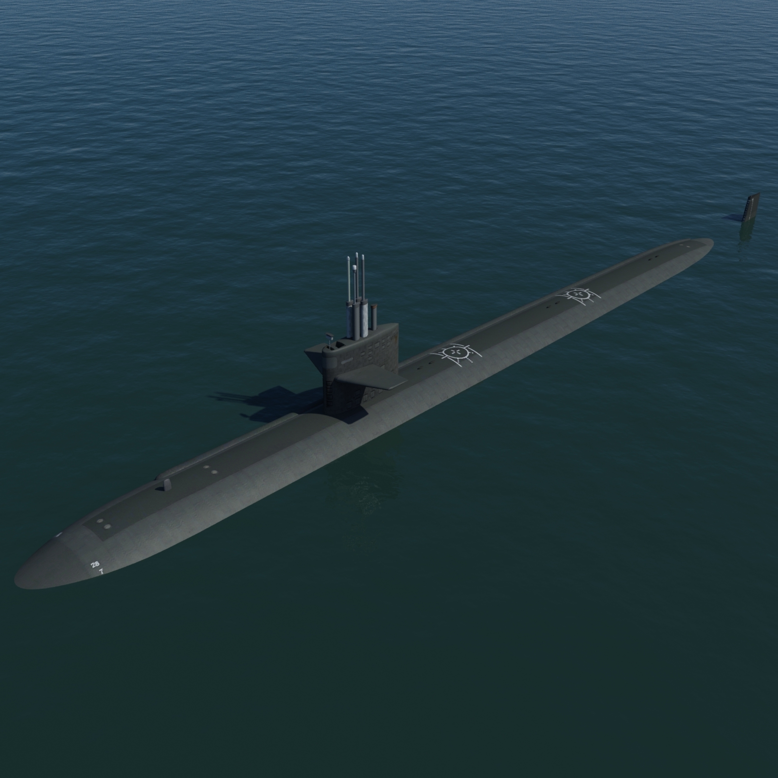 uss augusta ssn 7103d模型