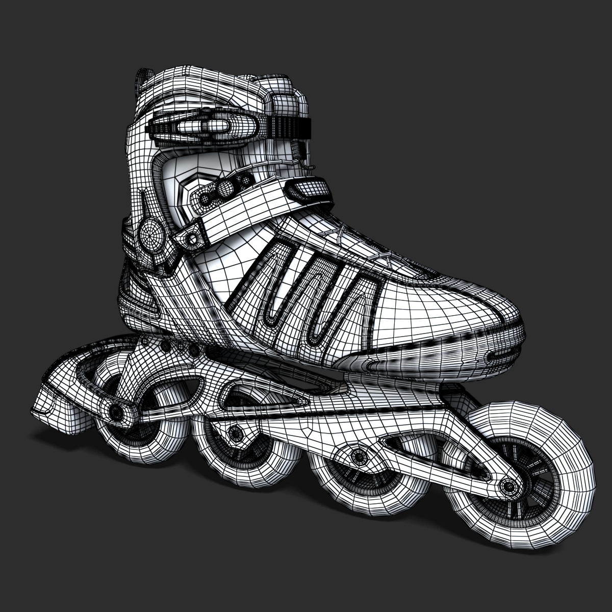 rollerblades roller 3d max