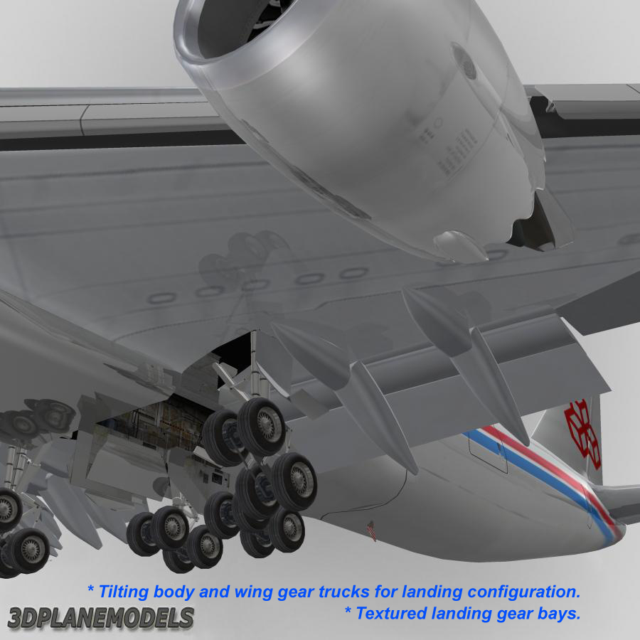 3d b747-8 cargolux cargo plane