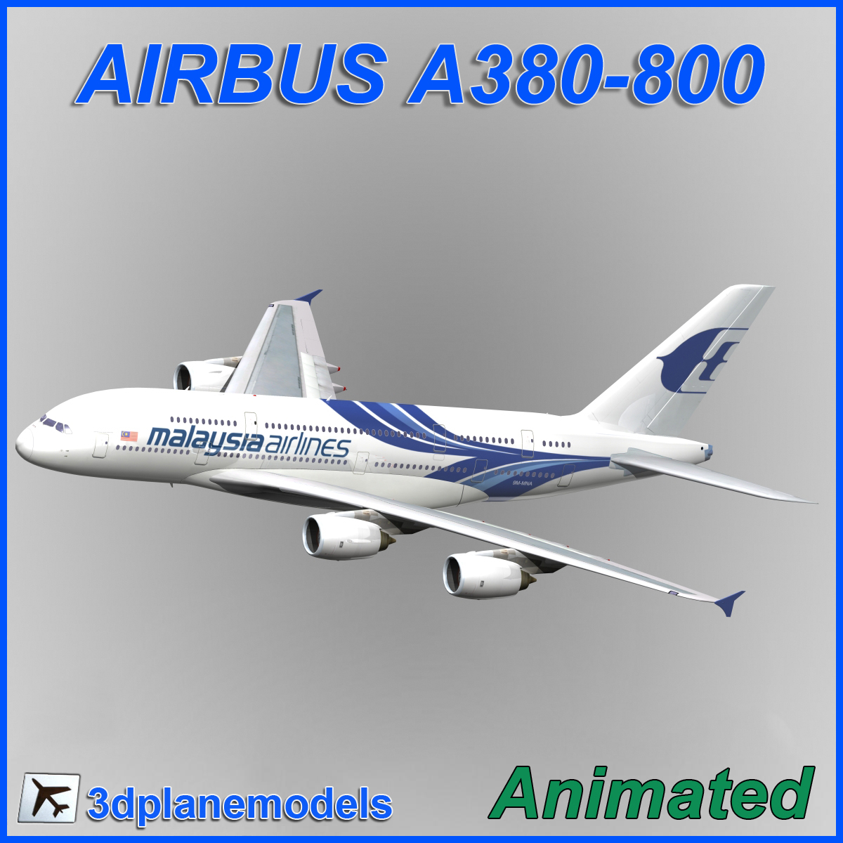 空中客车a380-800马来西亚航空公司3d模型