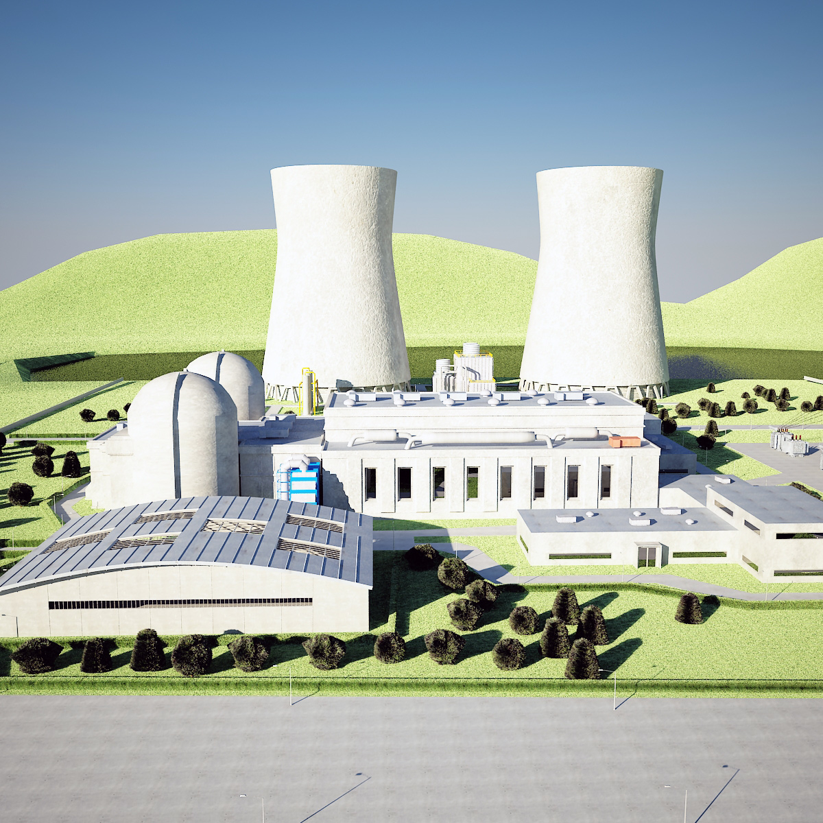 核电厂和计划3d模型