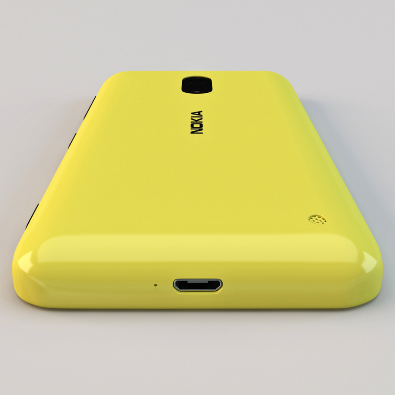 Yellow Nokia Lumia 620 3d Model