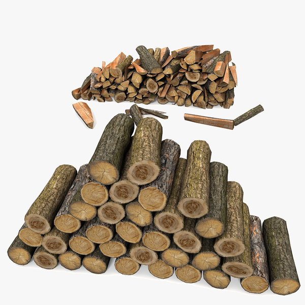 cut chop wood log pile