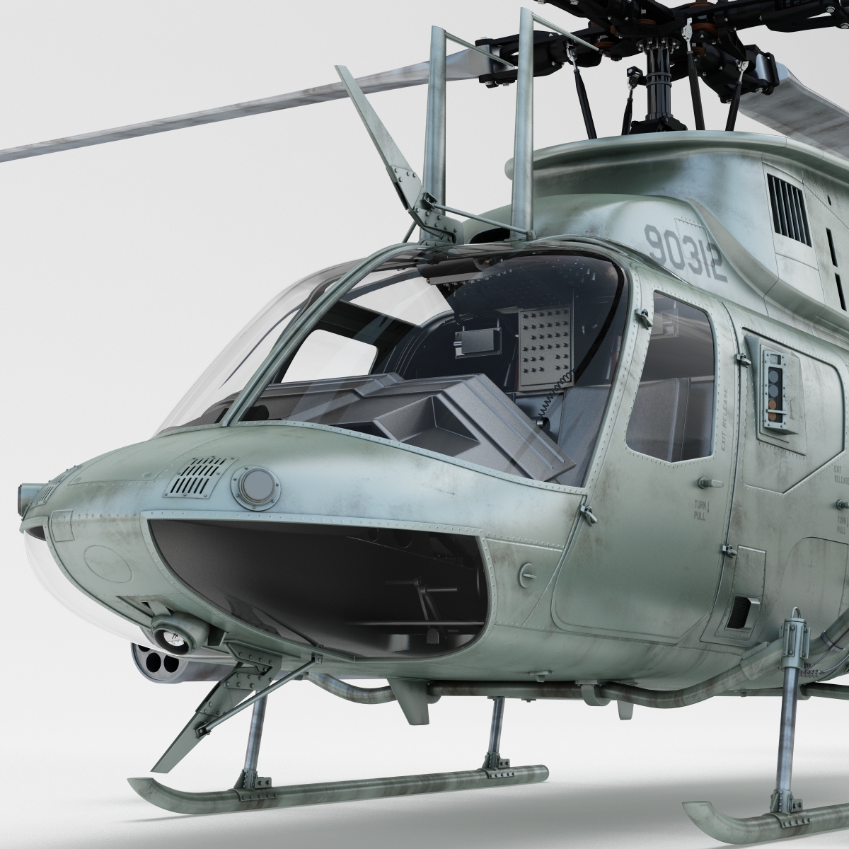 军用直升机贝尔oh 58 kiowa 43d模型