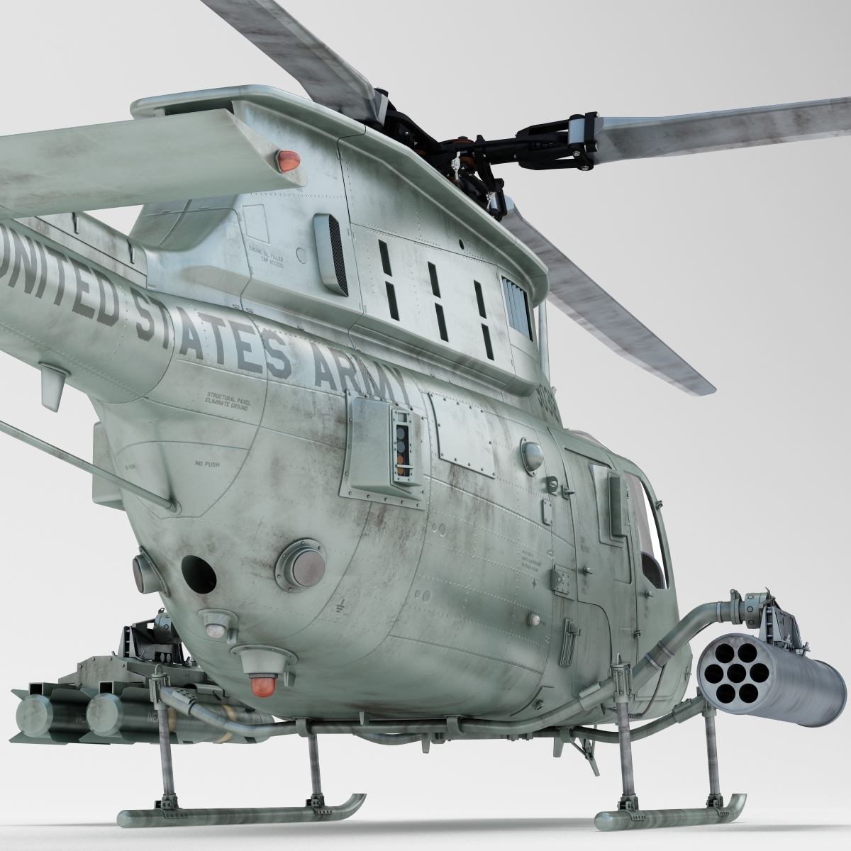 军用直升机贝尔oh 58 kiowa 43d模型