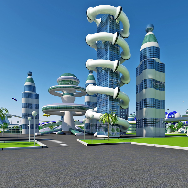 Modelo 3d Ciudad Futurista TurboSquid 792470