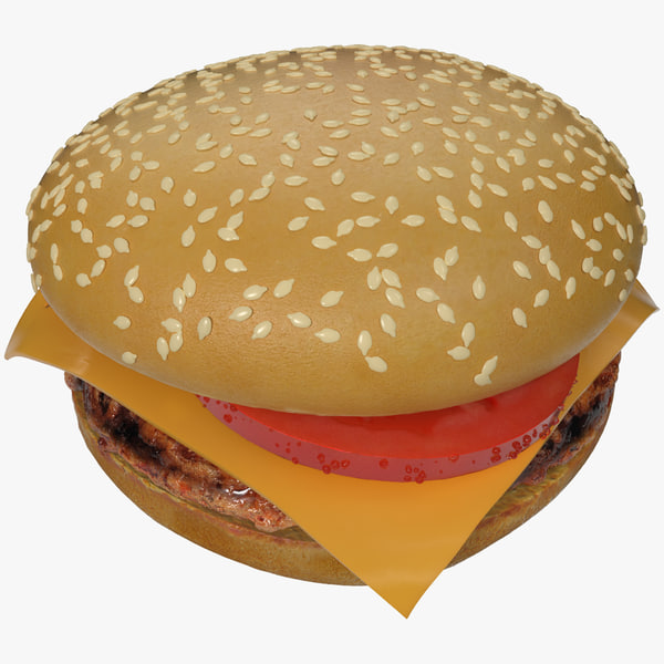 3d cheeseburger burger