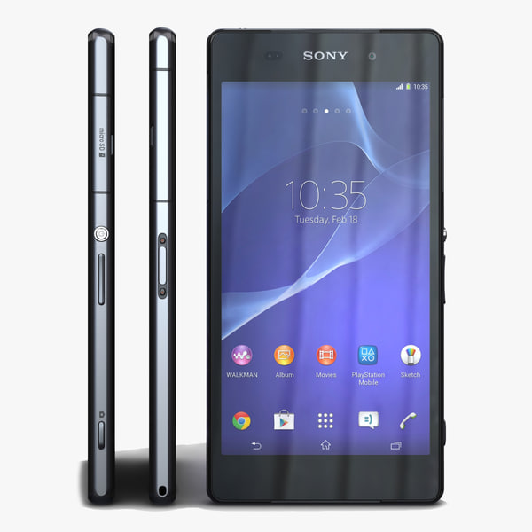 索尼xperia m2全彩色3d模型