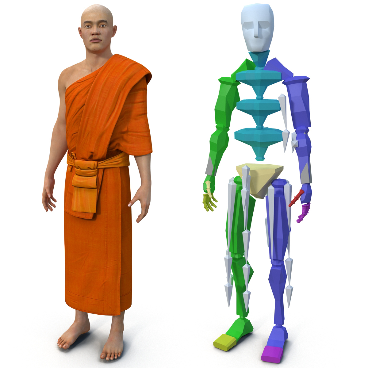 buddhist monk rigged