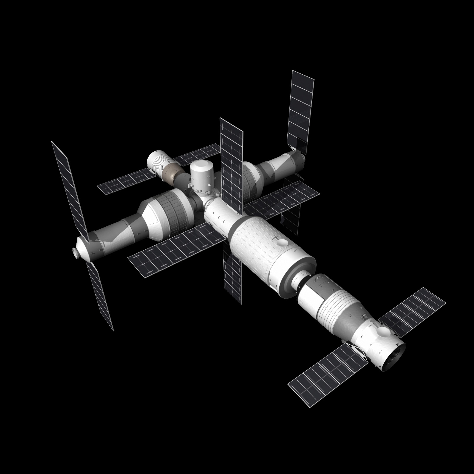 神舟飞船和天宫空间站3d模型