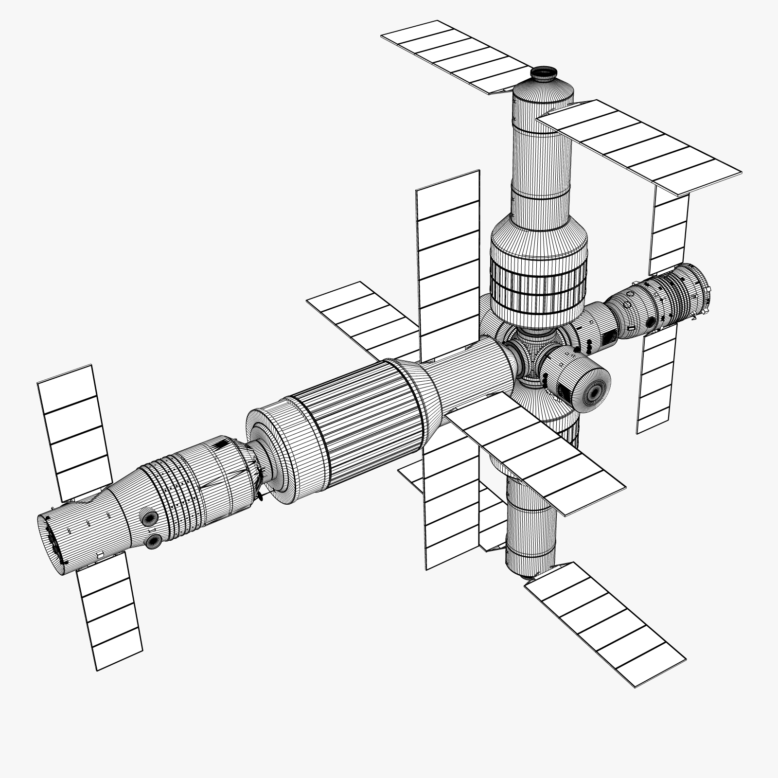 神舟飞船和天宫空间站3d模型