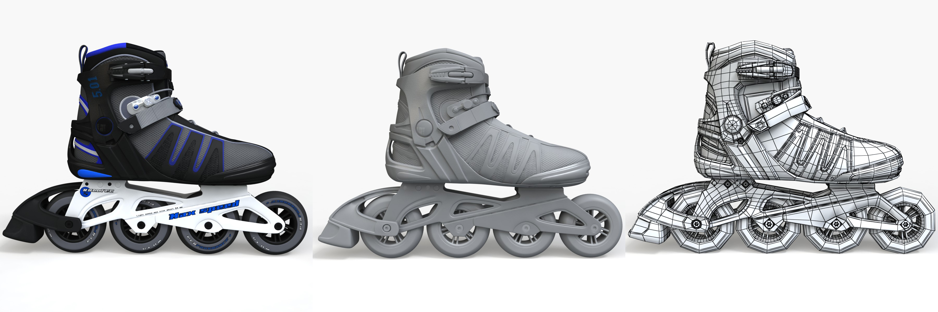 rollerblades roller 3d max