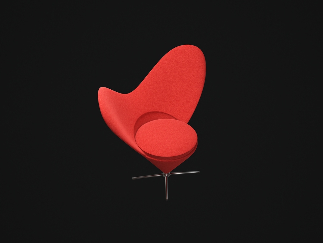 3d Model Verner Panton Heart Cone Chair