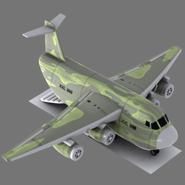 cartoon military cargo aircraft