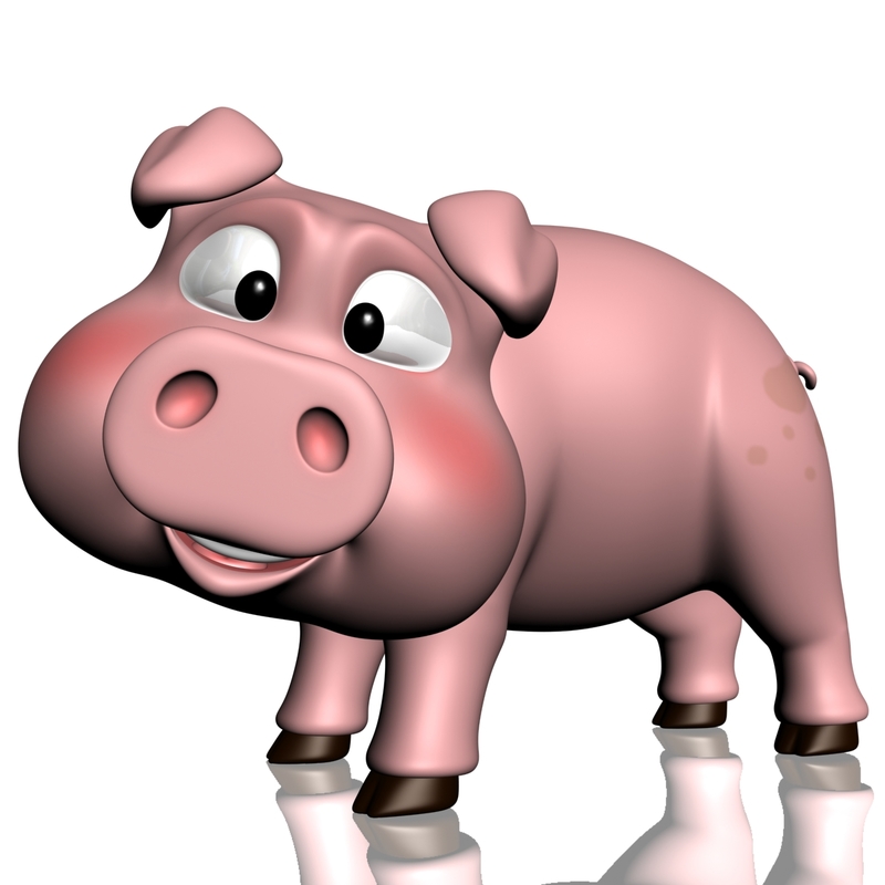 Cute Cartoon Pig Rigged 3d Max