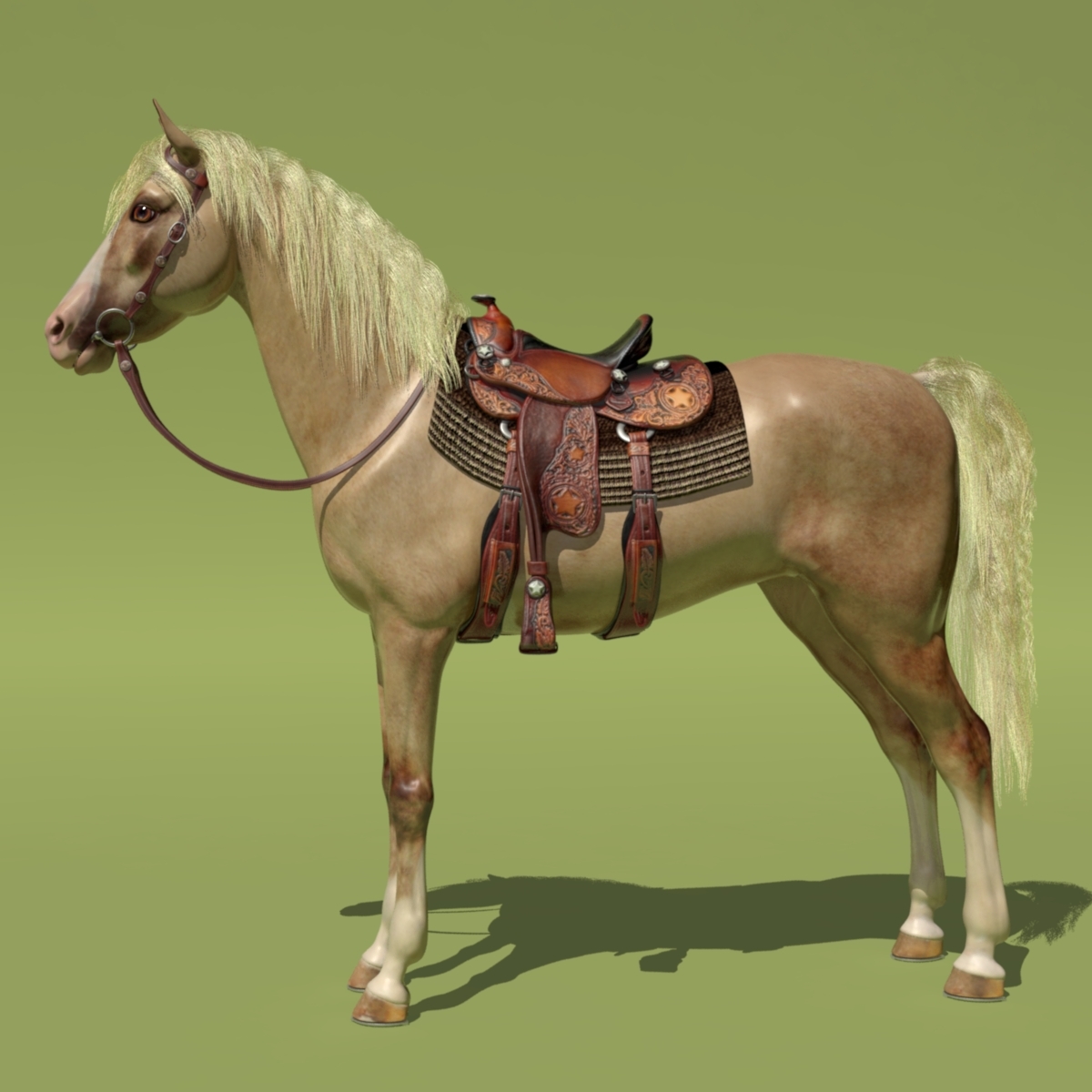 horse saddle obj