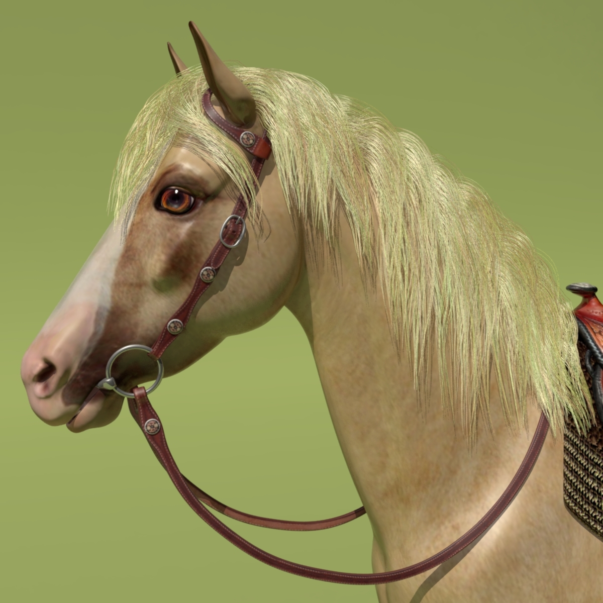 horse saddle obj