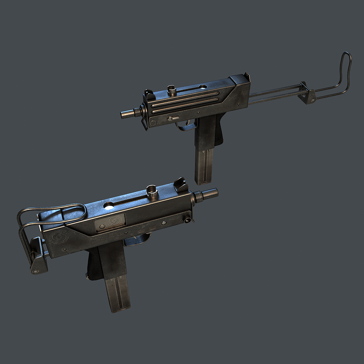 free ingram machine pistol 3d model