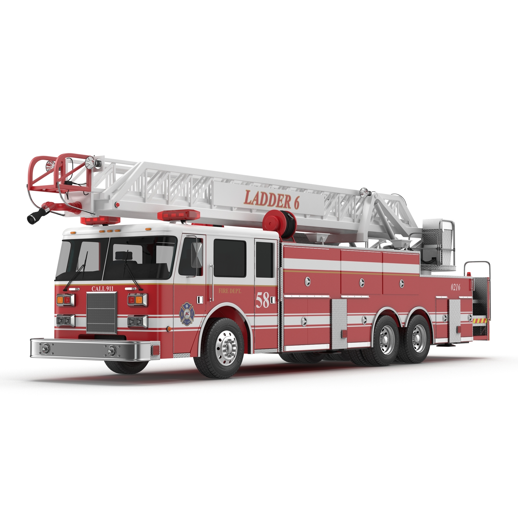 ladder fire truck 3d model