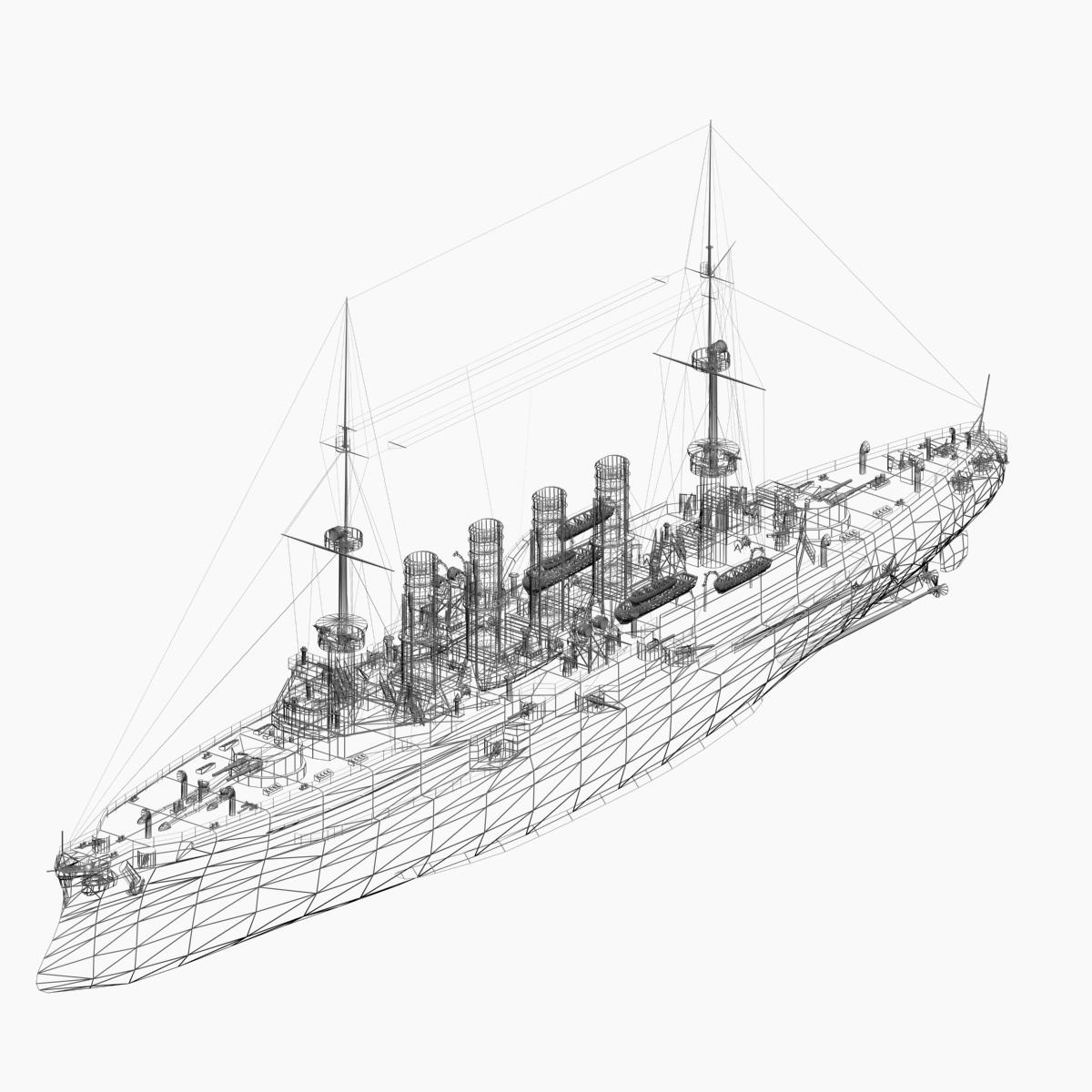 装甲巡洋舰scharnhorst级帝国德国海军3d模型