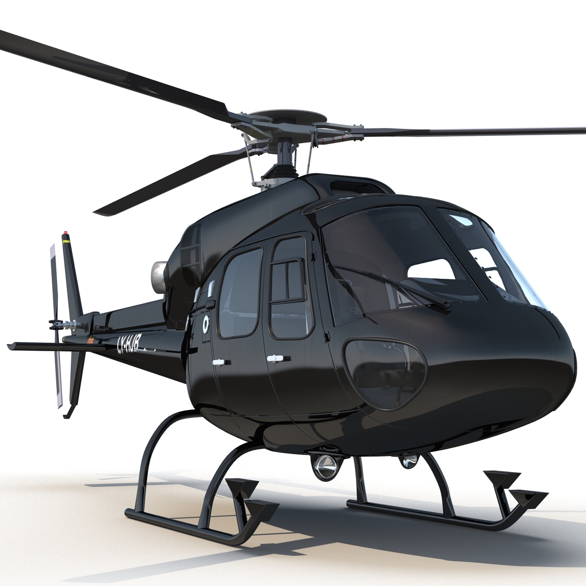 helicopter eurocopter as355 rigged 3d model