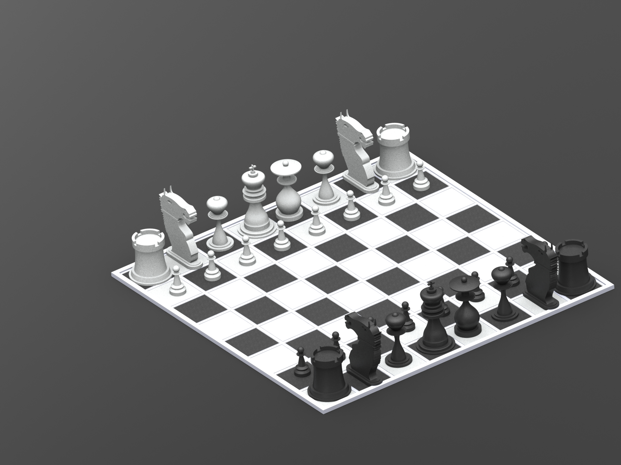 国际象棋棋盘3d模型