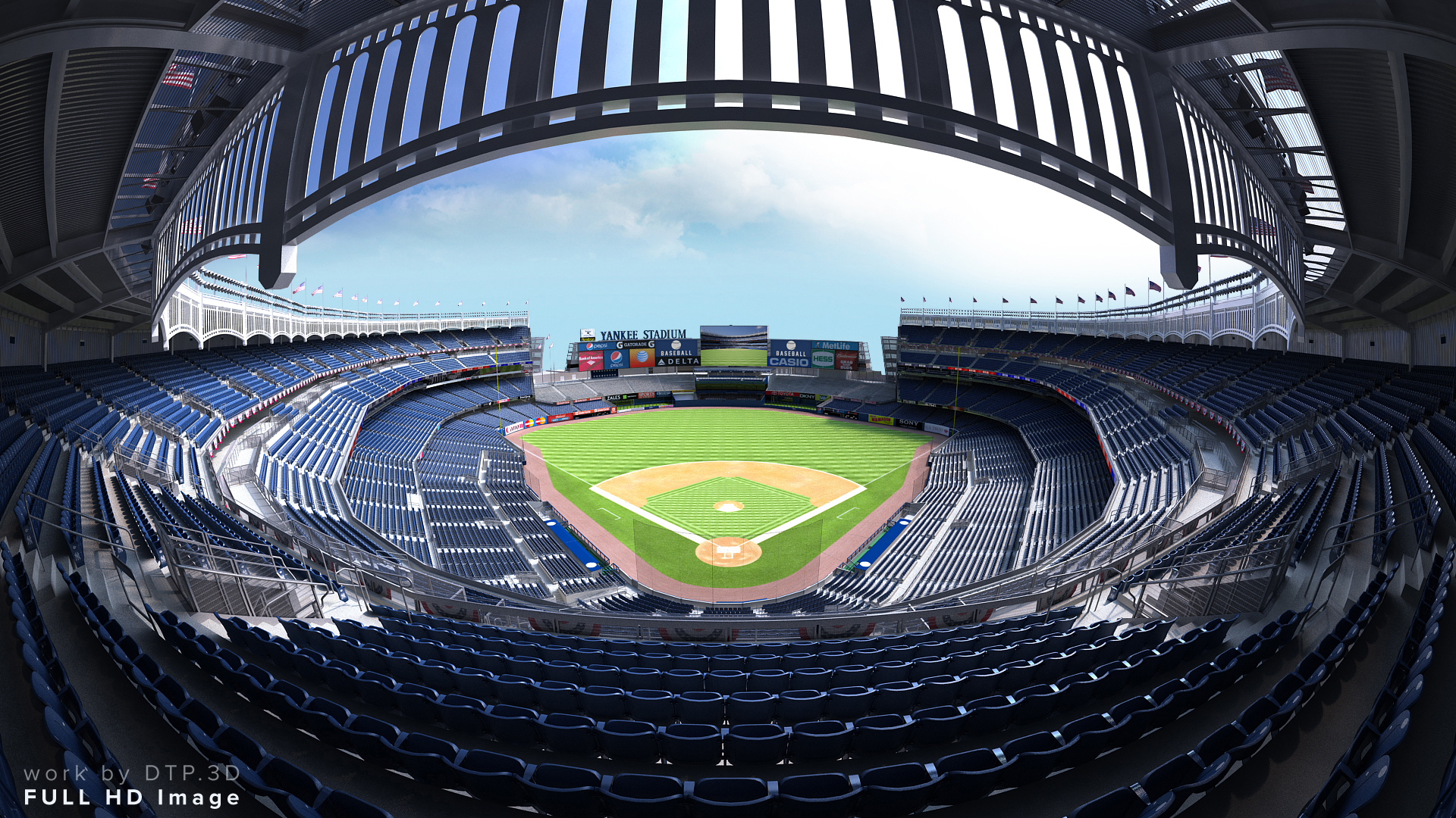 yankee stadium with animated audience