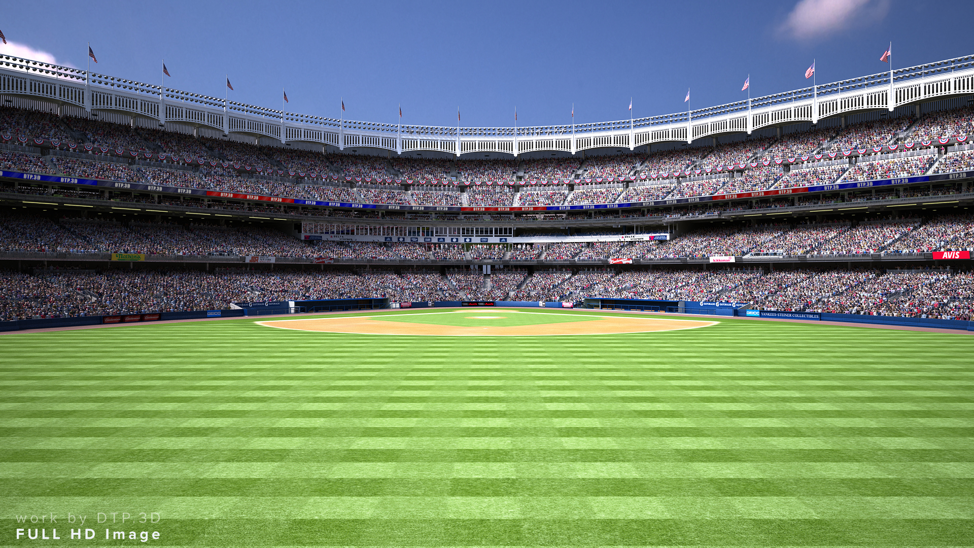 yankee stadium with animated audience