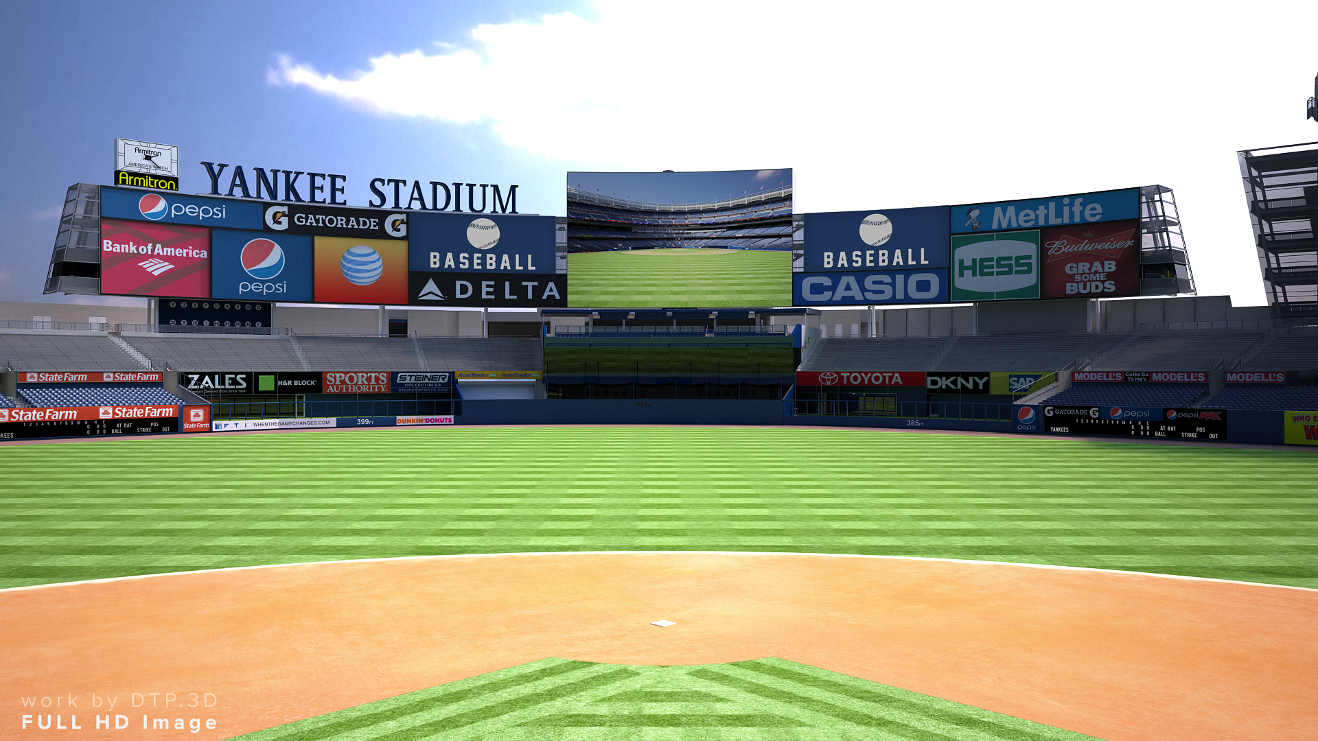 inthestadium,nationalstadium yankee stadium with animated audience