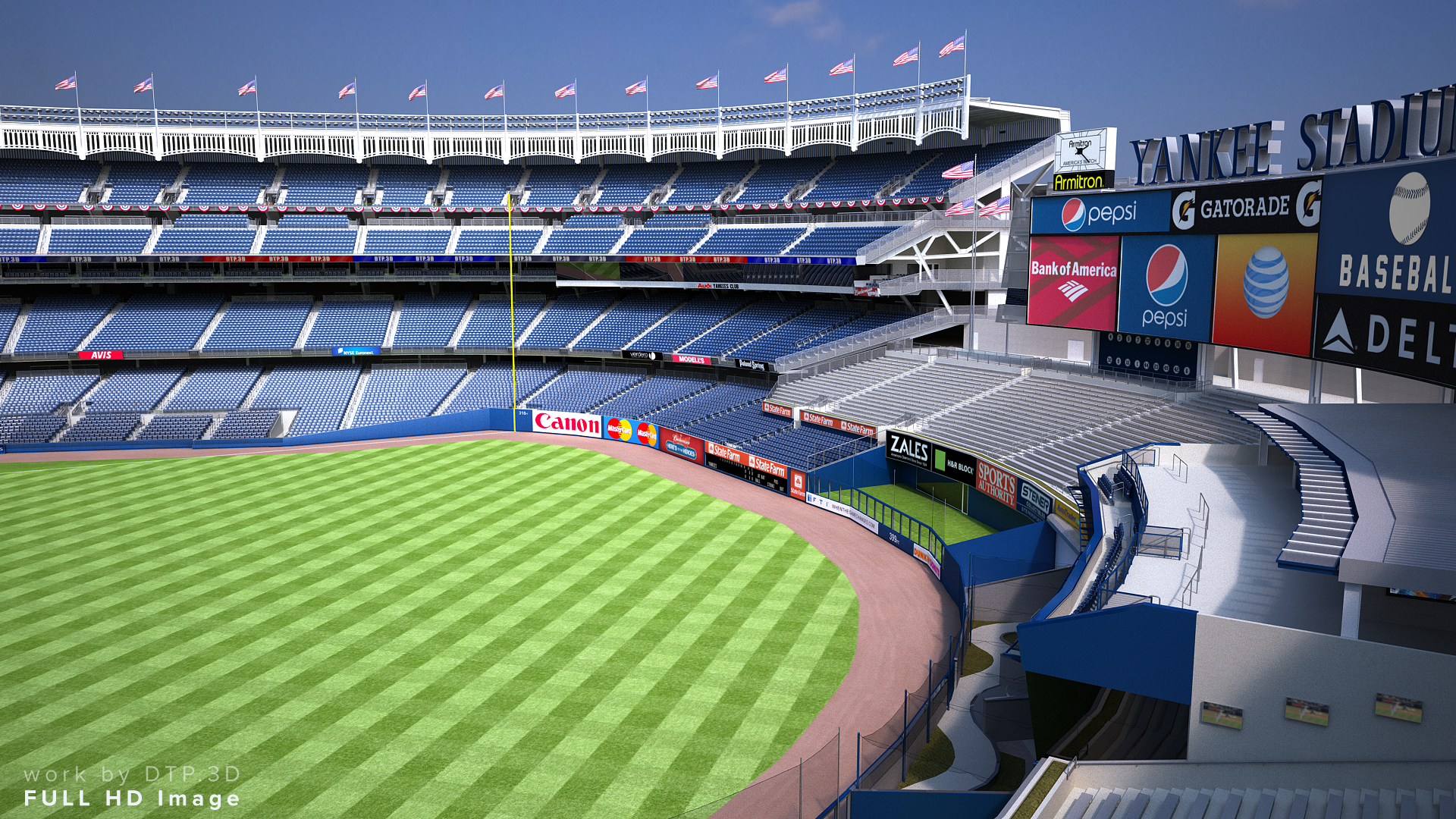 yankee stadium with animated audience