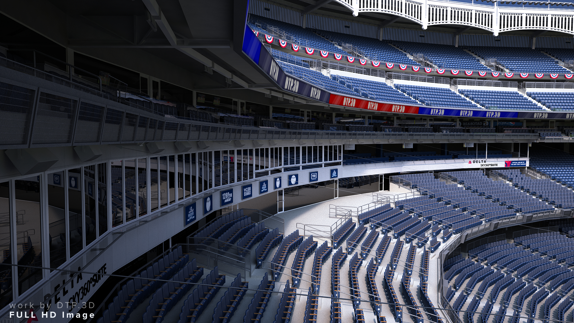 yankee stadium with animated audience