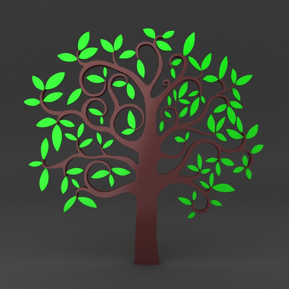 cartoon tree 3d model
