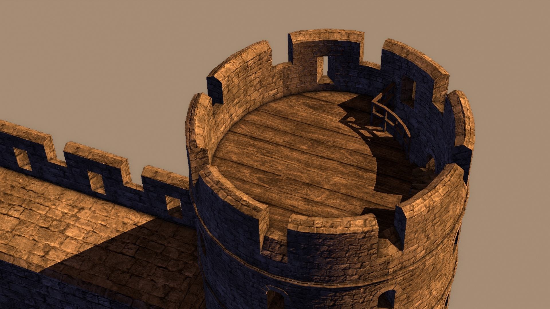 模块化圆形城堡塔创作集3d模型