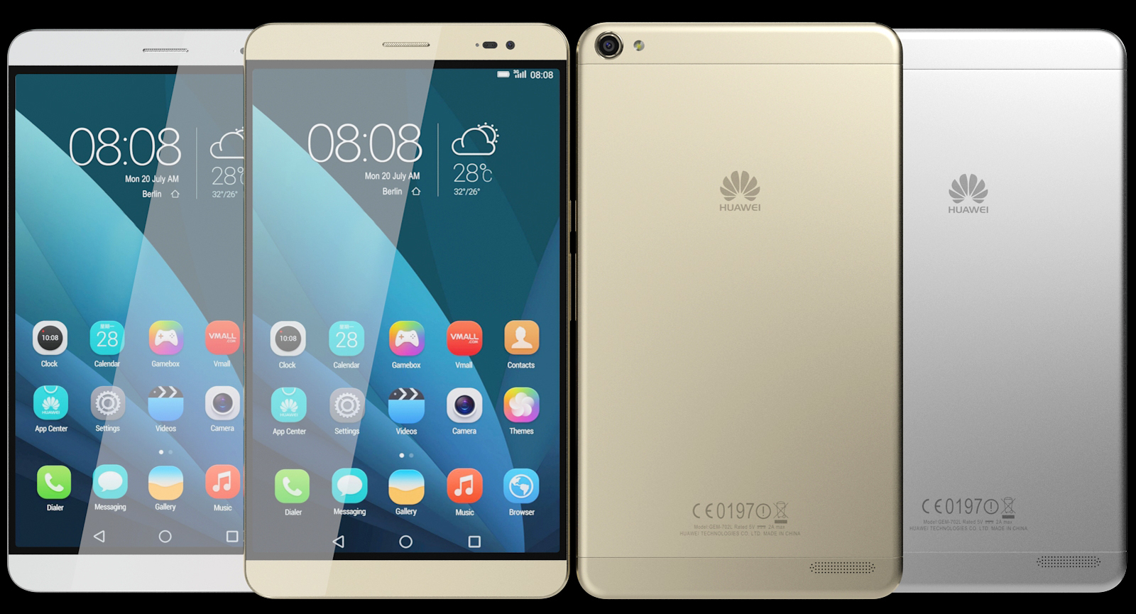 huawei mediapad x2 gold & silver