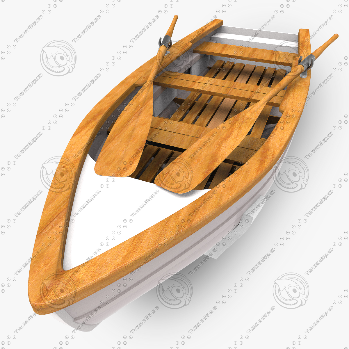 wooden rowing boat