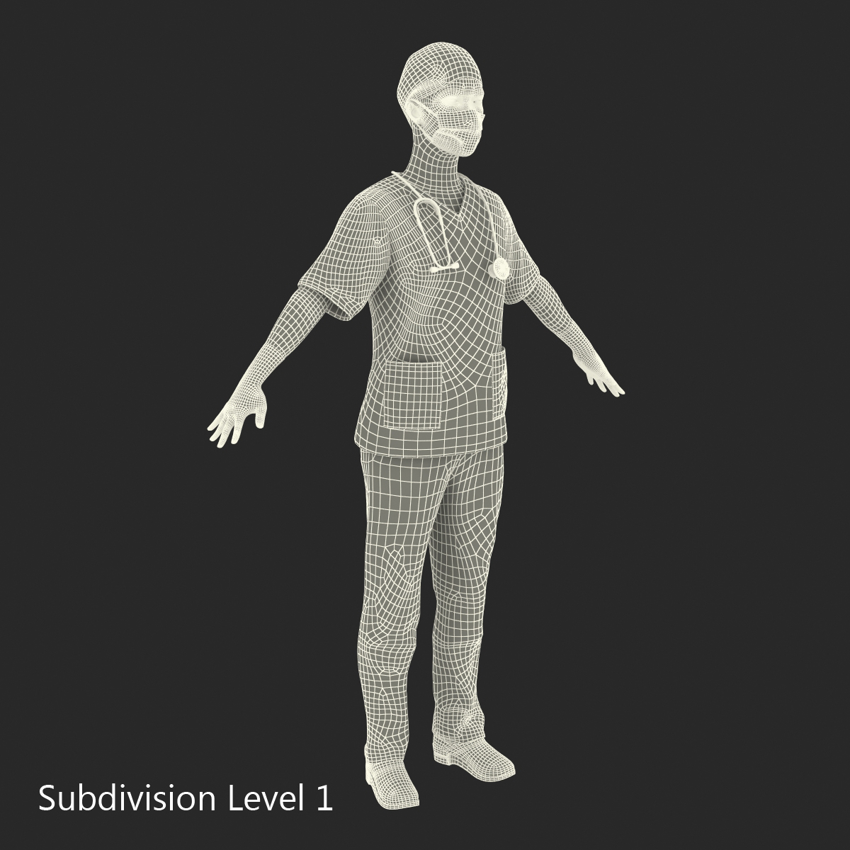 女性外科医生非洲裔美国人3d模型3d模型