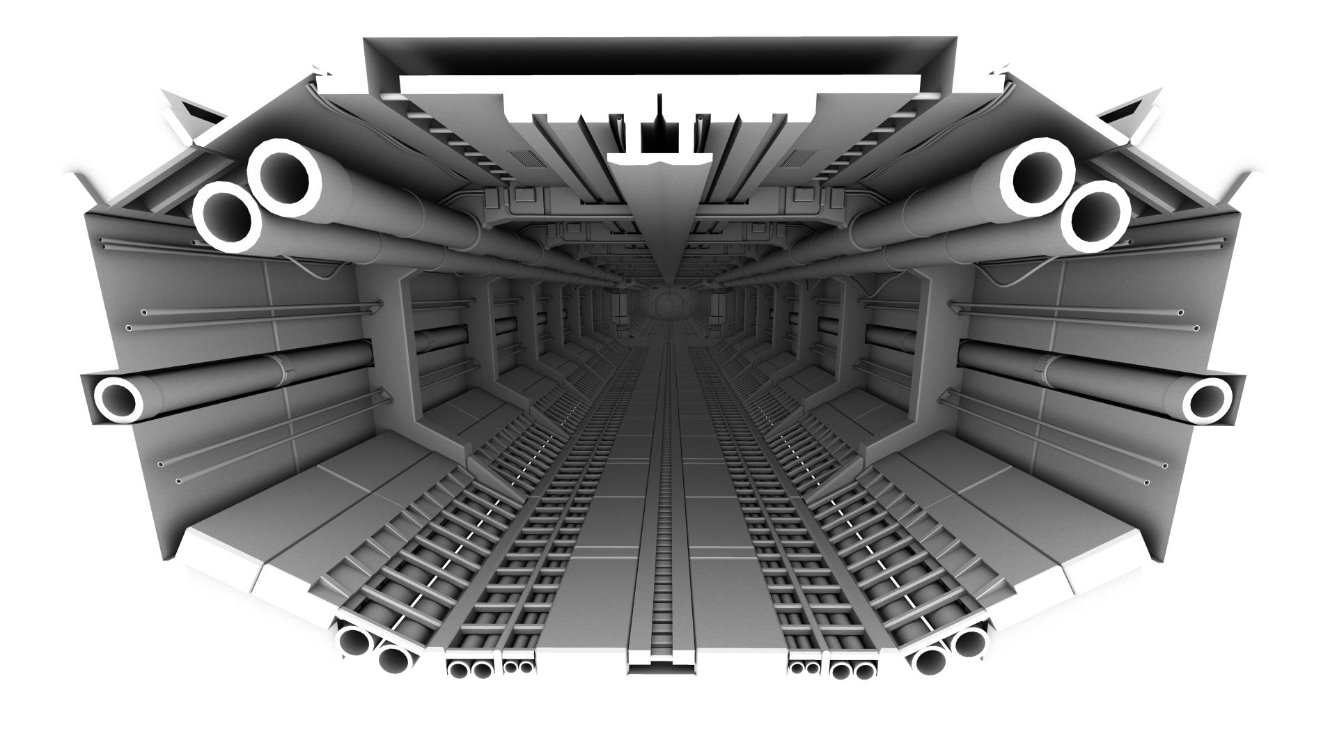 3d spaceship corridor